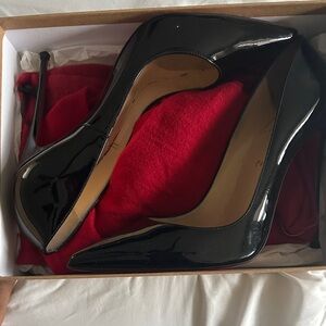 Christian Louboutin So Kates Black Patent Leather Heels Size 42